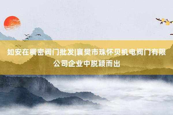 如安在稠密阀门批发|襄樊市珠怀贝机电阀门有限公司企业中脱颖而出